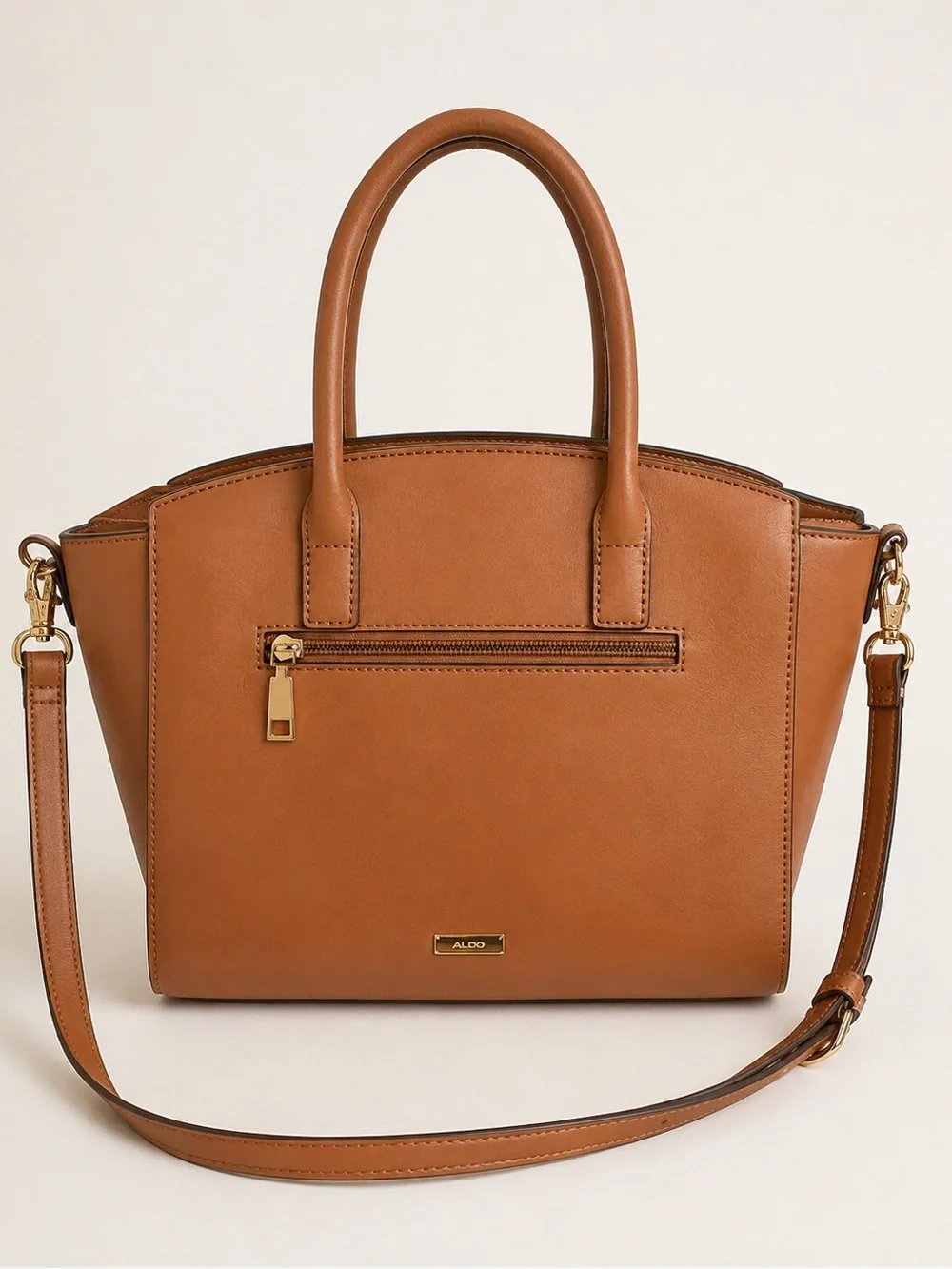 ALDO Cognac Woven Satchel Crossbody
